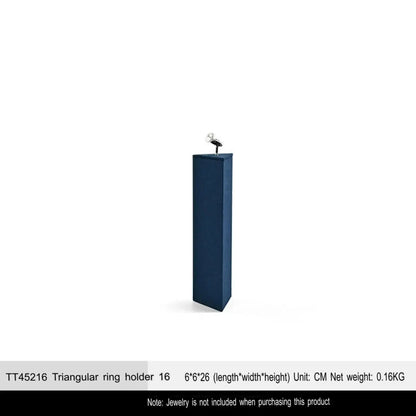 Ring Display Props Blue Microfiber Ring Holder Display Storage Ornament Ring Display Stand Jim Display