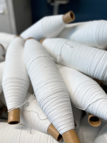 Au Lit Fine Linens Italian Mill Bobbins of Cotton Yarn