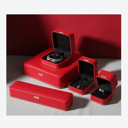 Jewelry box, wedding PU leather ring box, earrings, necklace storage box, confession jewelry packaging, gift box Jim Display