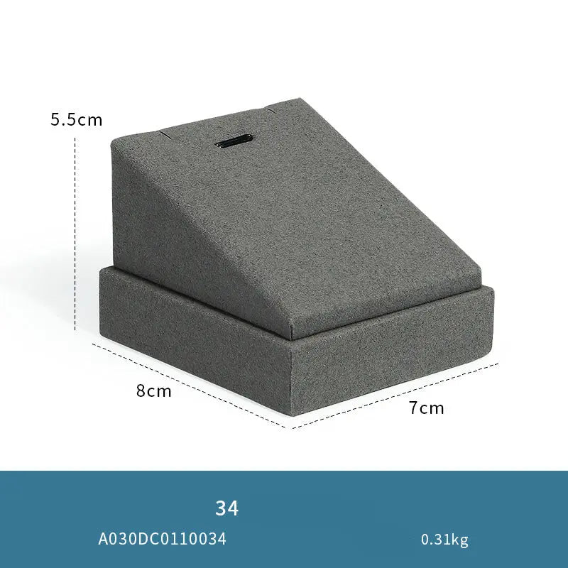 Gray microfiber jewellery display props, necklaces, pendants, earrings, rings, jewelry displays, jewelry display jewelry display shelves Jim Display