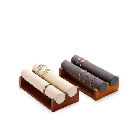 Jewelry Display Rack Solid Wood Microfiber Material Bracelet Jewelry Rack Jim Display