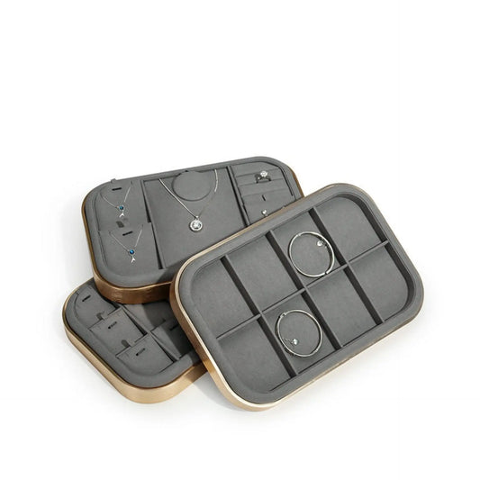 Jewelry display props microfiber jewelry display tray metal necklace ring earrings look at the pallet Jim Display