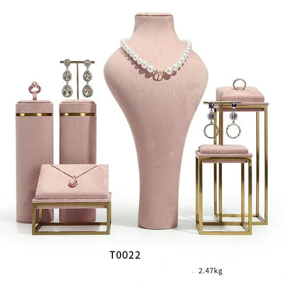 Pink Window Display Props, Metal Jewelry, Necklace Display Shelf, Neck Jewelry Display Props Jim Display