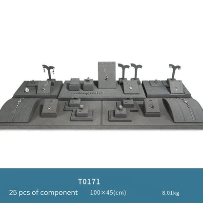 Gray microfiber jewellery display props, necklaces, pendants, earrings, rings, jewelry displays, jewelry display jewelry display shelves Jim Display