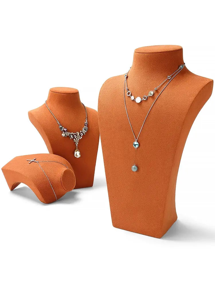 Necklace Display Stand, Microfiber Portrait Neck Jewelry, Desk Model Frame, Jewelry Exhibition Display Props Jim Display