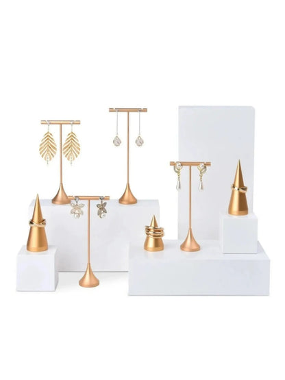 Tapered Metal Ring Display Holder Earrings Rack Display Stand Jewelry Shooting Props Stud Earrings Stands Jim Display