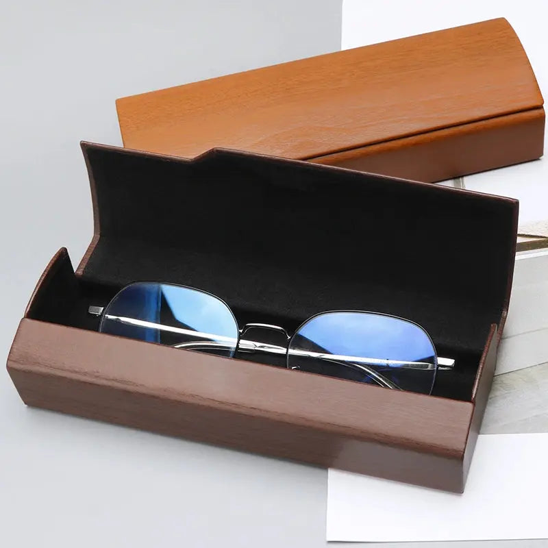 Glasses Case, Luxury Simple Retro Creative Personality Portable Anti-Pressure Eye Sunglasses Storage Box Jim Display