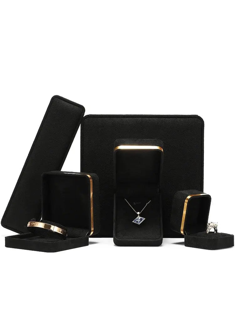 Light Luxury Jet Black Ring Box, Small Fine Jewelry Box, Necklace, Bracelet Jewelry Packaging Box, Gift Box Jim Display