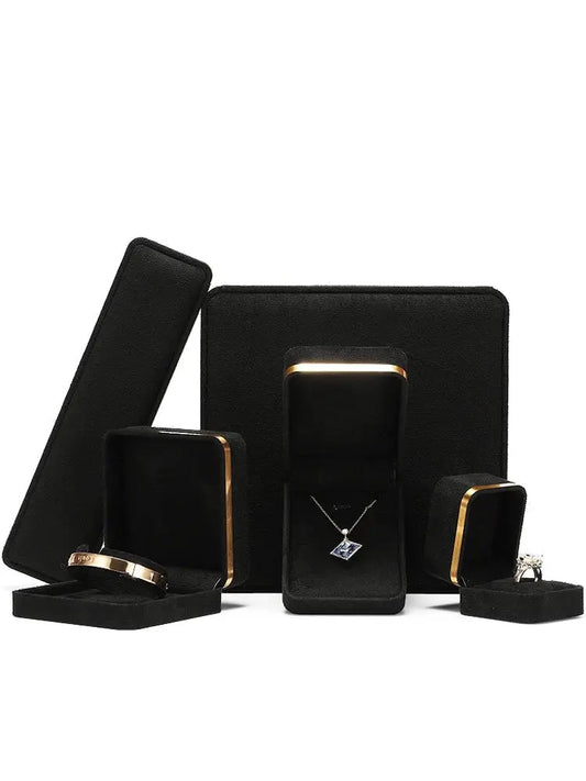 Light Luxury Jet Black Ring Box, Small Fine Jewelry Box, Necklace, Bracelet Jewelry Packaging Box, Gift Box Jim Display