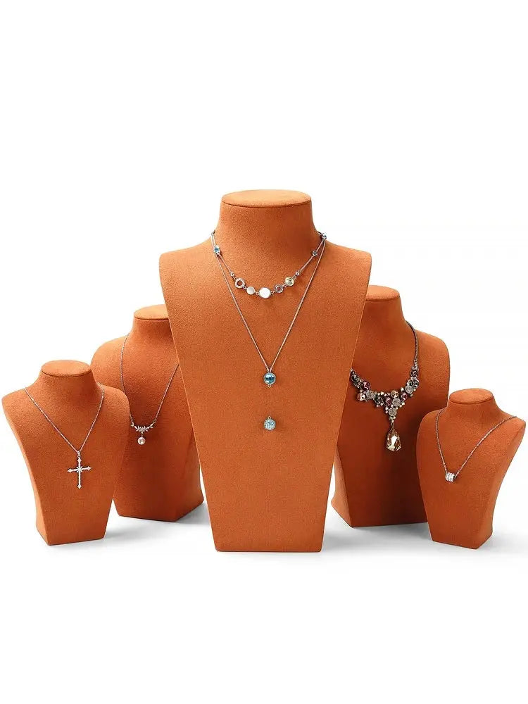 Necklace Display Stand, Microfiber Portrait Neck Jewelry, Desk Model Frame, Jewelry Exhibition Display Props Jim Display