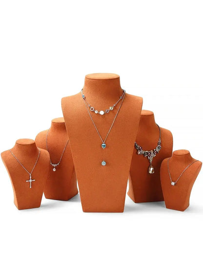 Necklace Display Stand, Microfiber Portrait Neck Jewelry, Desk Model Frame, Jewelry Exhibition Display Props Jim Display