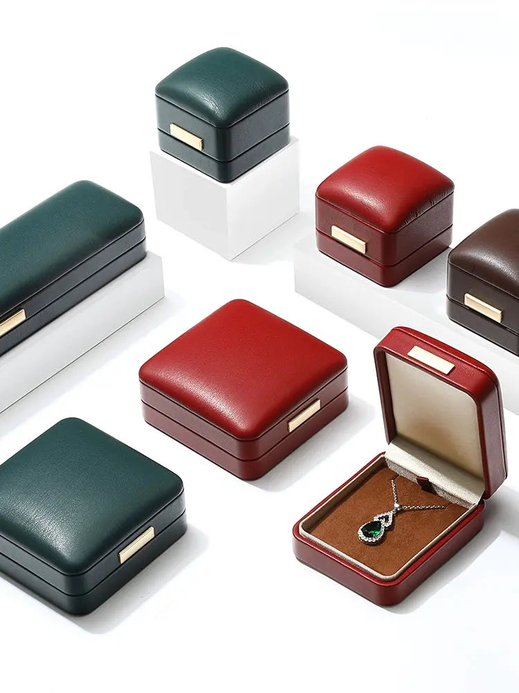 Light luxury Jewelry box high-end export suede inner bracelet bracelet necklace ring box high-end Jim Display