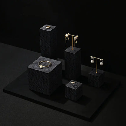 High-end jewelry display props, light luxury microfiber rings, necklaces, earrings, jewelry display racks Jim Display