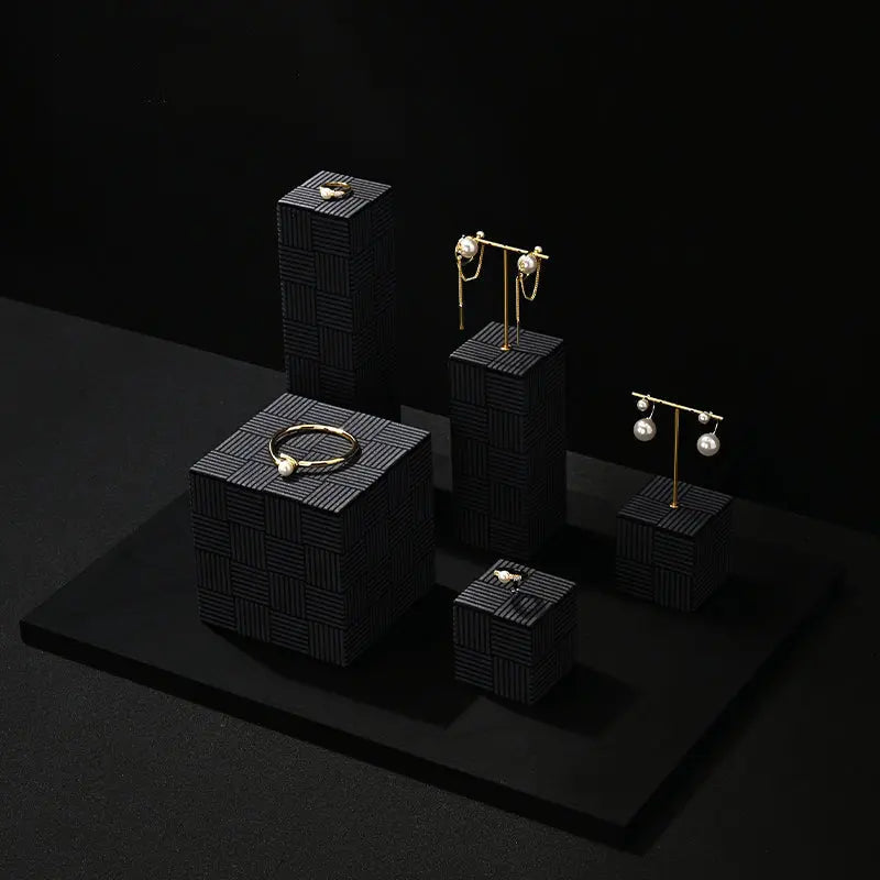 High-end jewelry display props, light luxury microfiber rings, necklaces, earrings, jewelry display racks Jim Display