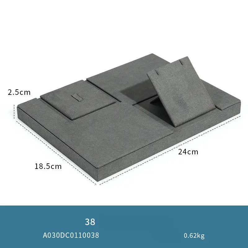 Gray microfiber jewellery display props, necklaces, pendants, earrings, rings, jewelry displays, jewelry display jewelry display shelves Jim Display