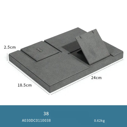 Gray microfiber jewellery display props, necklaces, pendants, earrings, rings, jewelry displays, jewelry display jewelry display shelves Jim Display