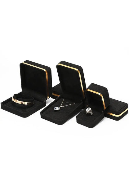 Light Luxury Jet Black Ring Box, Small Fine Jewelry Box, Necklace, Bracelet Jewelry Packaging Box, Gift Box Jim Display