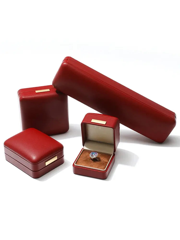 Light luxury Jewelry box high-end export suede inner bracelet bracelet necklace ring box high-end Jim Display