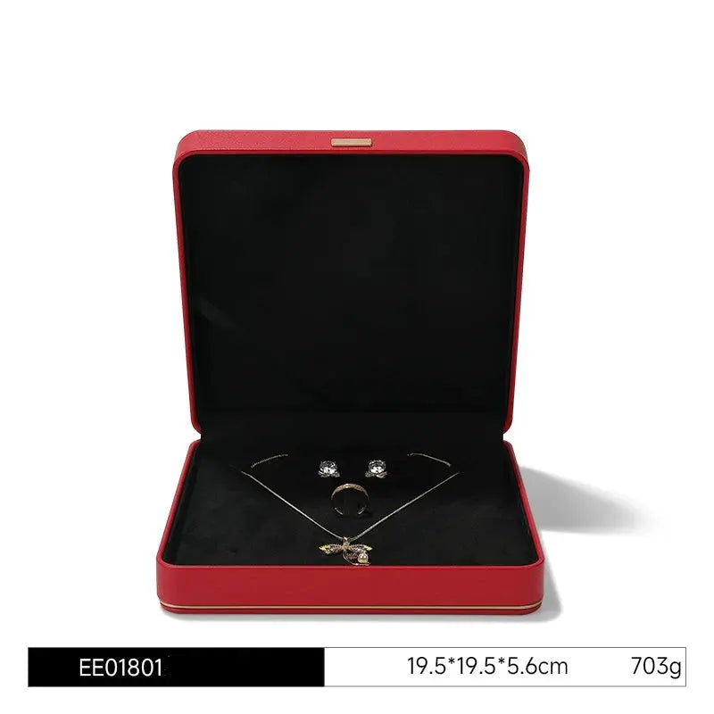 Jewelry box, wedding PU leather ring box, earrings, necklace storage box, confession jewelry packaging, gift box Jim Display