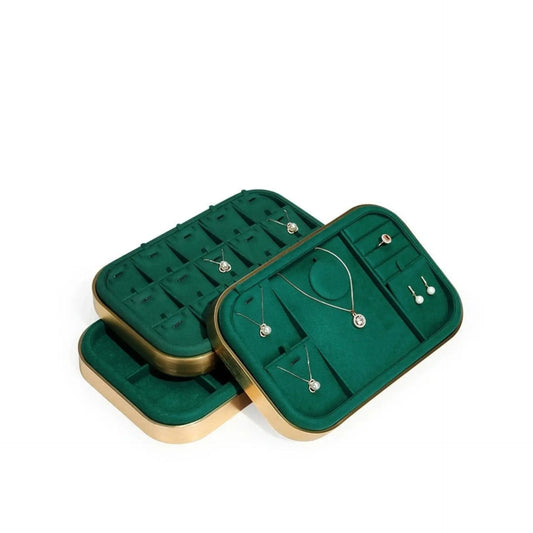 Jewelry Tray Jewelry Display Props Metal Microfiber Necklace Ring Ring Earrings Display Look at the pallet Jim Display