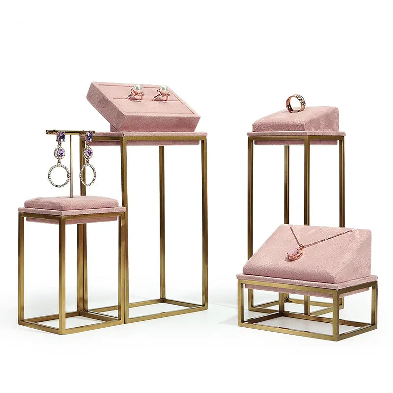 Pink Window Display Props, Metal Jewelry, Necklace Display Shelf, Neck Jewelry Display Props Jim Display
