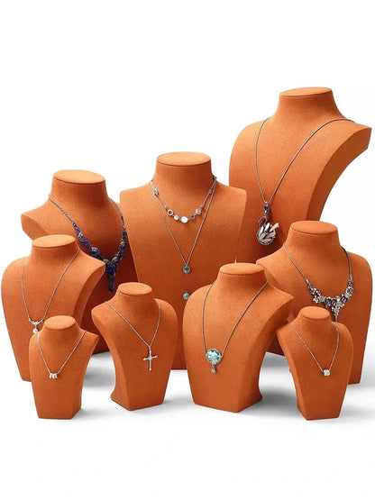 Necklace Display Stand, Microfiber Portrait Neck Jewelry, Desk Model Frame, Jewelry Exhibition Display Props Jim Display