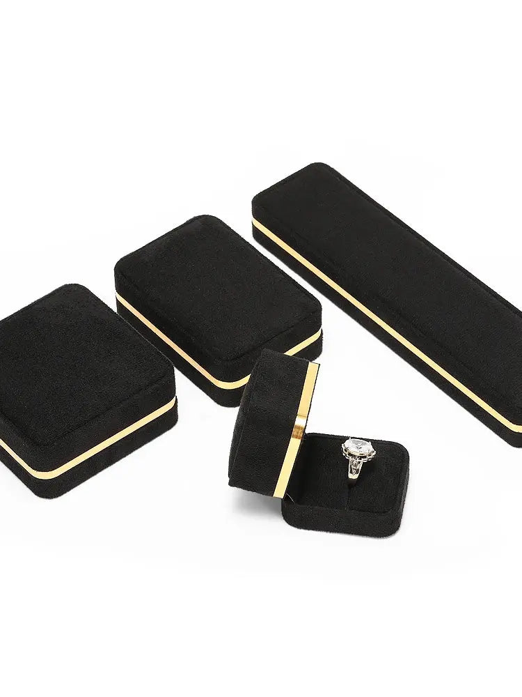 Light Luxury Jet Black Ring Box, Small Fine Jewelry Box, Necklace, Bracelet Jewelry Packaging Box, Gift Box Jim Display