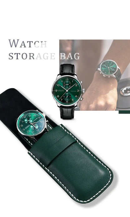 High-end leather watch storage bag, portable carry-on watch storage bag, travel watch bag, protective bag Jim Display