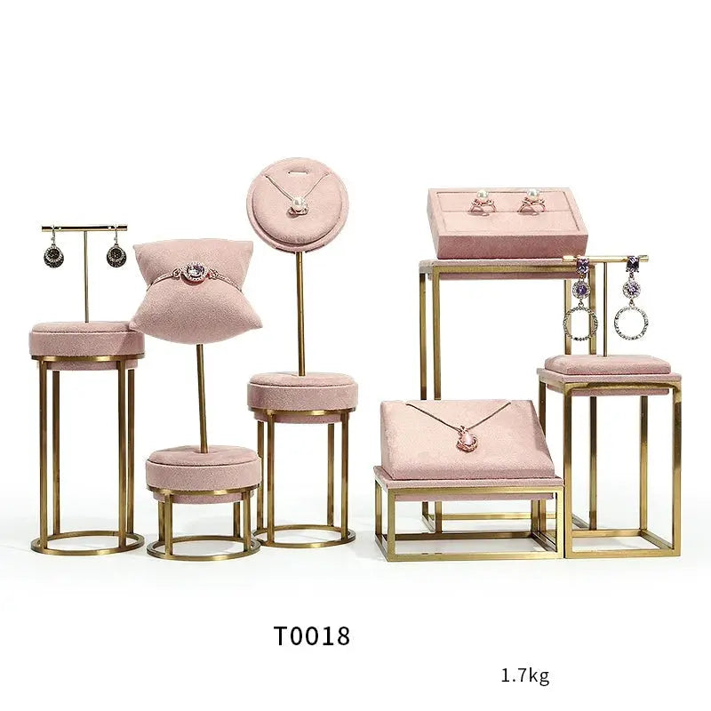 Pink Window Display Props, Metal Jewelry, Necklace Display Shelf, Neck Jewelry Display Props Jim Display