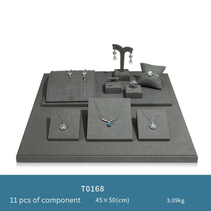 Gray microfiber jewellery display props, necklaces, pendants, earrings, rings, jewelry displays, jewelry display jewelry display shelves Jim Display