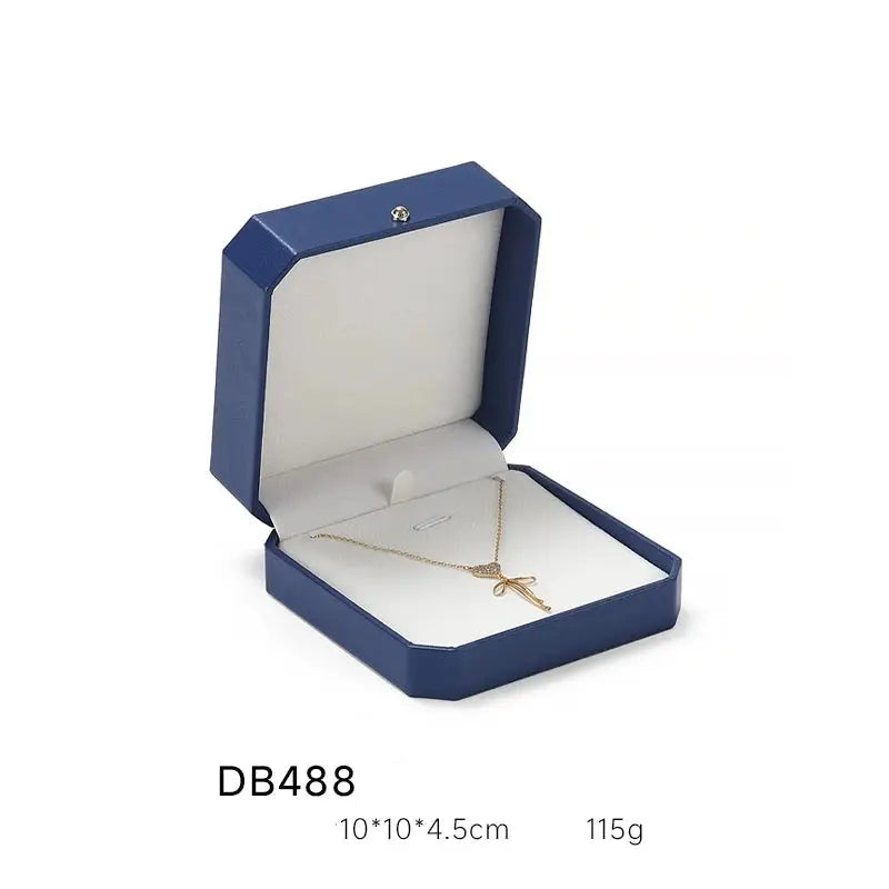 Octagonal Lace Jewelry Box PU Leather Ring Necklace Box Bracelet Pendant Earrings Jewelry Packaging Gift Box Jim Display