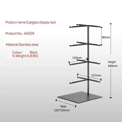 Stainless steel glasses display rack glasses store storage rack display props sunglasses sunglasses table stand new style Jim Display