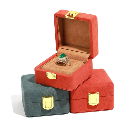 Orange Microfiber Jewelry Box Premium Ring Box Single Ring Jewelry Box Bracelet Box Necklace Box Gift Box With Lock Jim Display
