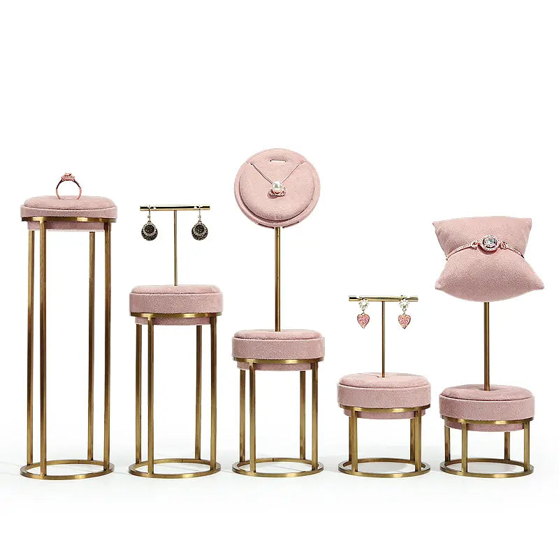 Pink Window Display Props, Metal Jewelry, Necklace Display Shelf, Neck Jewelry Display Props Jim Display