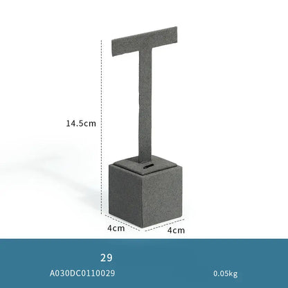 Gray microfiber jewellery display props, necklaces, pendants, earrings, rings, jewelry displays, jewelry display jewelry display shelves Jim Display