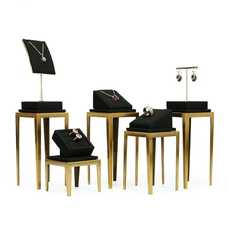 Black jewelry counter display props, necklaces, rings, earrings, studs, bracelets, jewelry display racks Jim Display