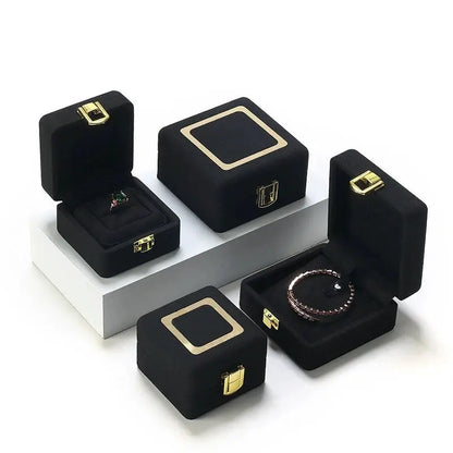 Jewelry Box, Microfiber Metal Buckle, Ring, Pendant Box, Jewelry Storage, Box, Necklace, Gift Box Jim Display