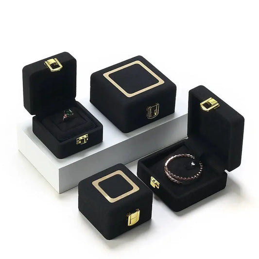 Jewelry Box, Microfiber Metal Buckle, Ring, Pendant Box, Jewelry Storage, Box, Necklace, Gift Box Jim Display