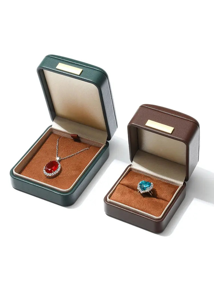 Light luxury Jewelry box high-end export suede inner bracelet bracelet necklace ring box high-end Jim Display