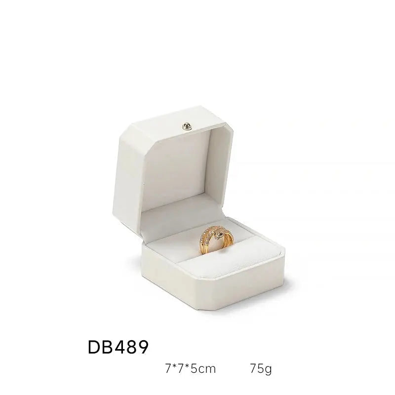 Octagonal Lace Jewelry Box PU Leather Ring Necklace Box Bracelet Pendant Earrings Jewelry Packaging Gift Box Jim Display