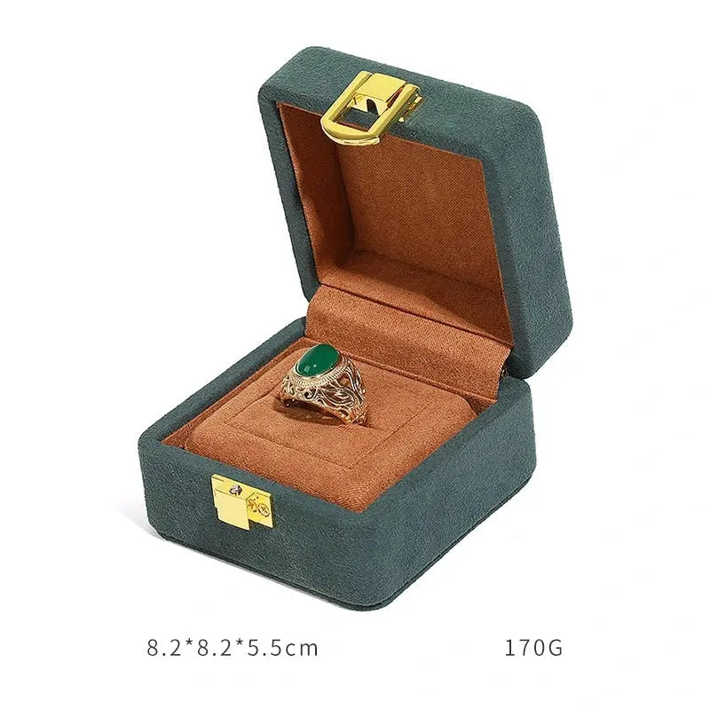 Orange Microfiber Jewelry Box Premium Ring Box Single Ring Jewelry Box Bracelet Box Necklace Box Gift Box With Lock Jim Display