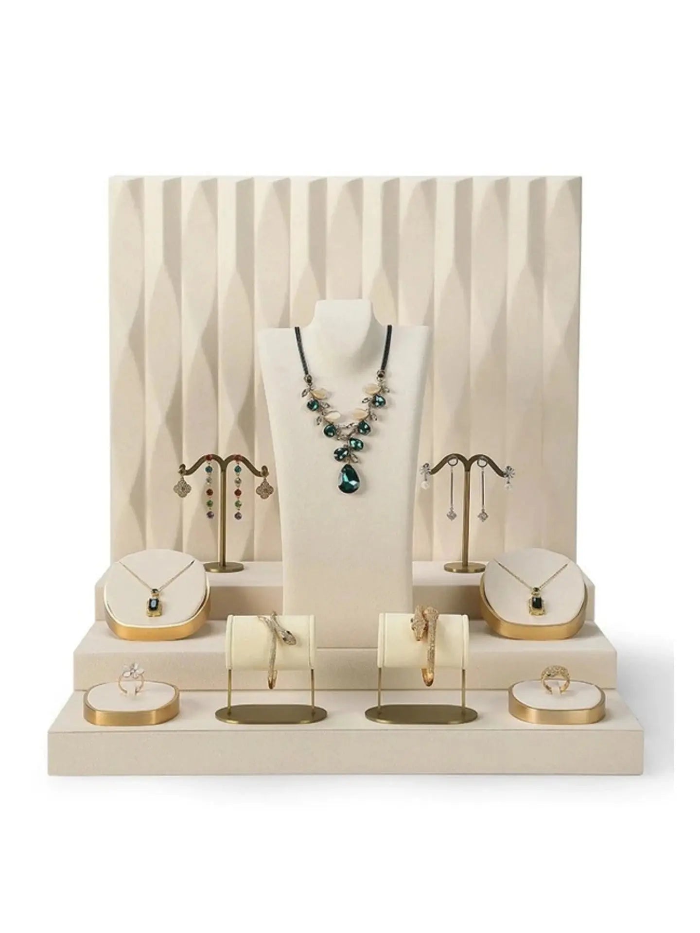Luxury jewellery display, rings, necklaces, earrings, window display, jewelry, display props Jim Display