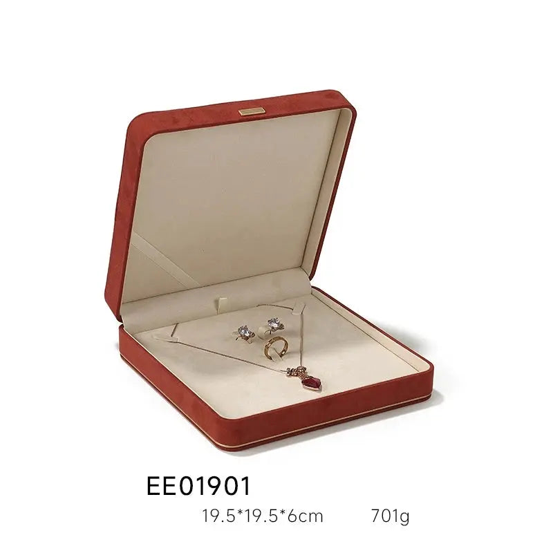 Light Luxury Jewelry Box in Premium Quality Suede, Various Colours Available Jim Display