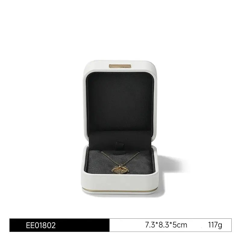 Jewelry box, wedding PU leather ring box, earrings, necklace storage box, confession jewelry packaging, gift box Jim Display