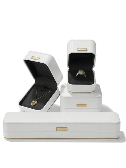 Jewelry box, wedding PU leather ring box, earrings, necklace storage box, confession jewelry packaging, gift box Jim Display