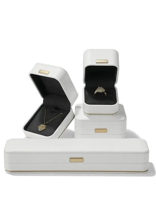Jewelry box, wedding PU leather ring box, earrings, necklace storage box, confession jewelry packaging, gift box Jim Display