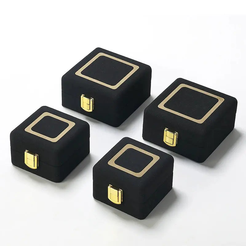 Jewelry Box, Microfiber Metal Buckle, Ring, Pendant Box, Jewelry Storage, Box, Necklace, Gift Box Jim Display