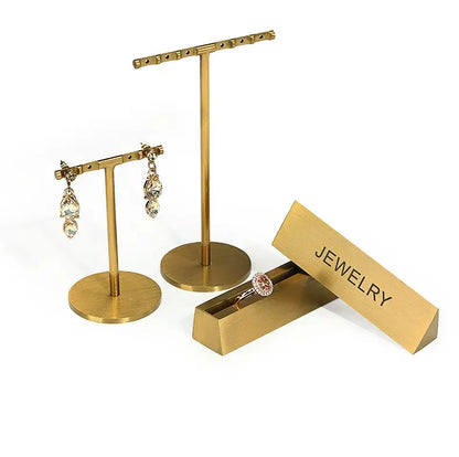 Jewelry props black high-grade microfiber metal jewelry display props necklace display shelf, ring earrings display shelf Jim Display