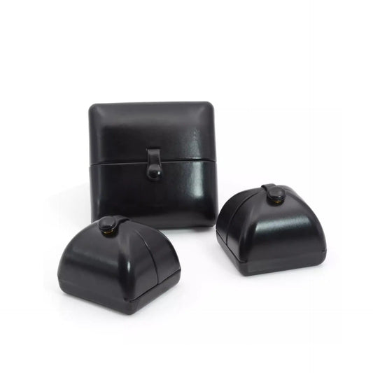 Double opening black leather creative jewelry box engagement ring box jewelry box earring box necklace box bracelet box Jim Display