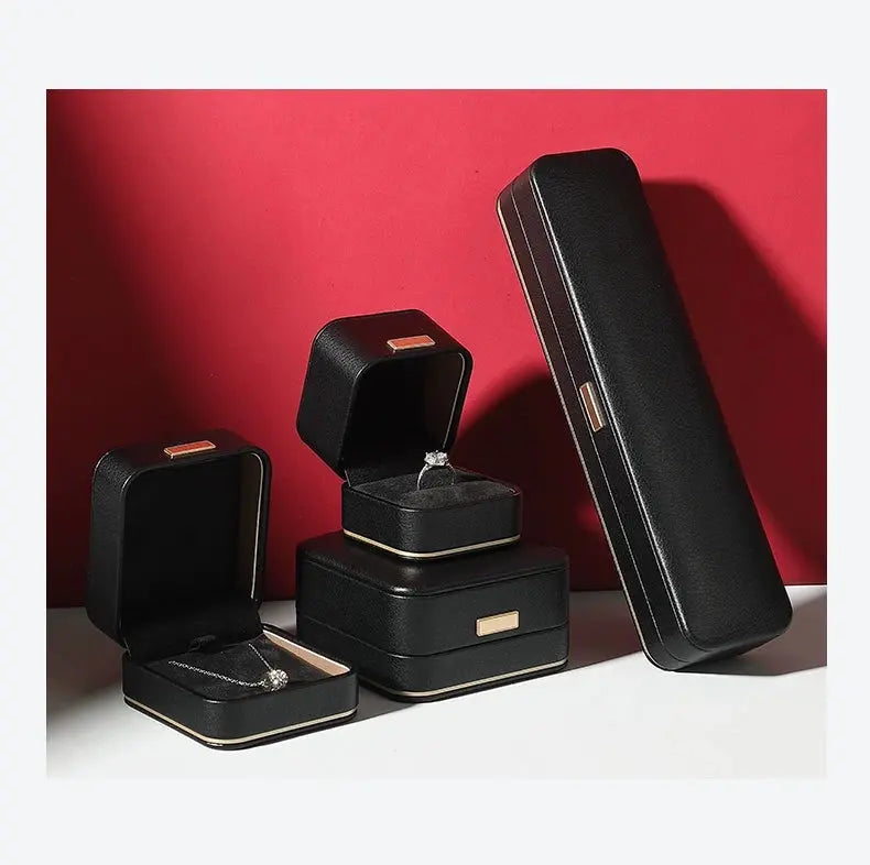 Jewelry box, wedding PU leather ring box, earrings, necklace storage box, confession jewelry packaging, gift box Jim Display